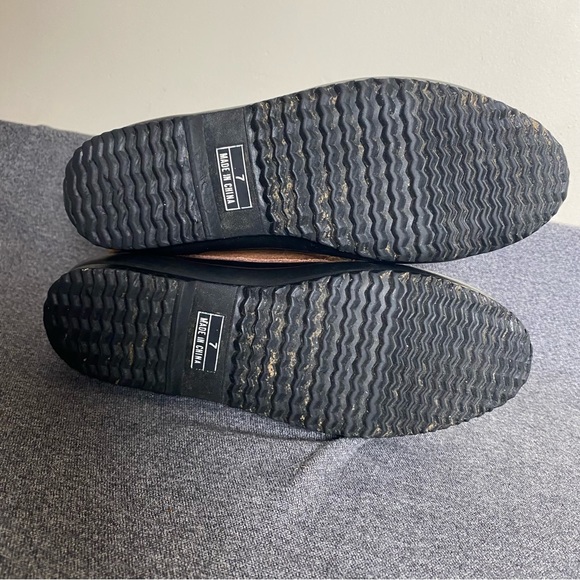 Womens Leather Duck Boots Rubber Size 7 Black Brown Lace up Thermolite Smiths - Picture 6 of 16